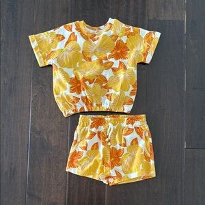 Jessica Simpson Toddler Girls Hawaiian Floral Print Two Piece Short Set!